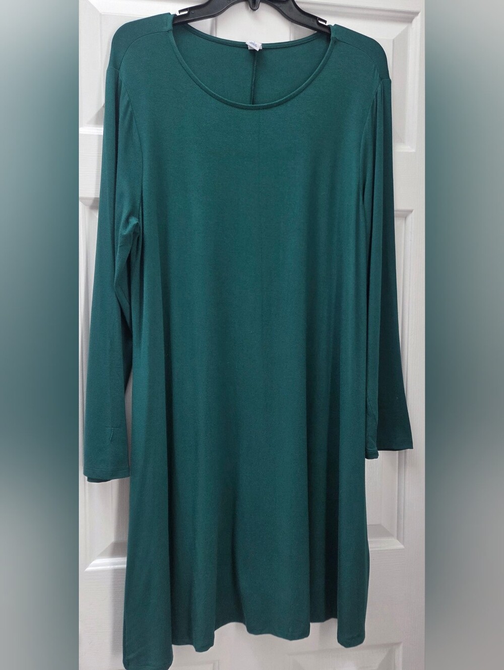 Old Navy Emerald Green Rayon Jersey Long Sleeve Swing Dress - Size Large